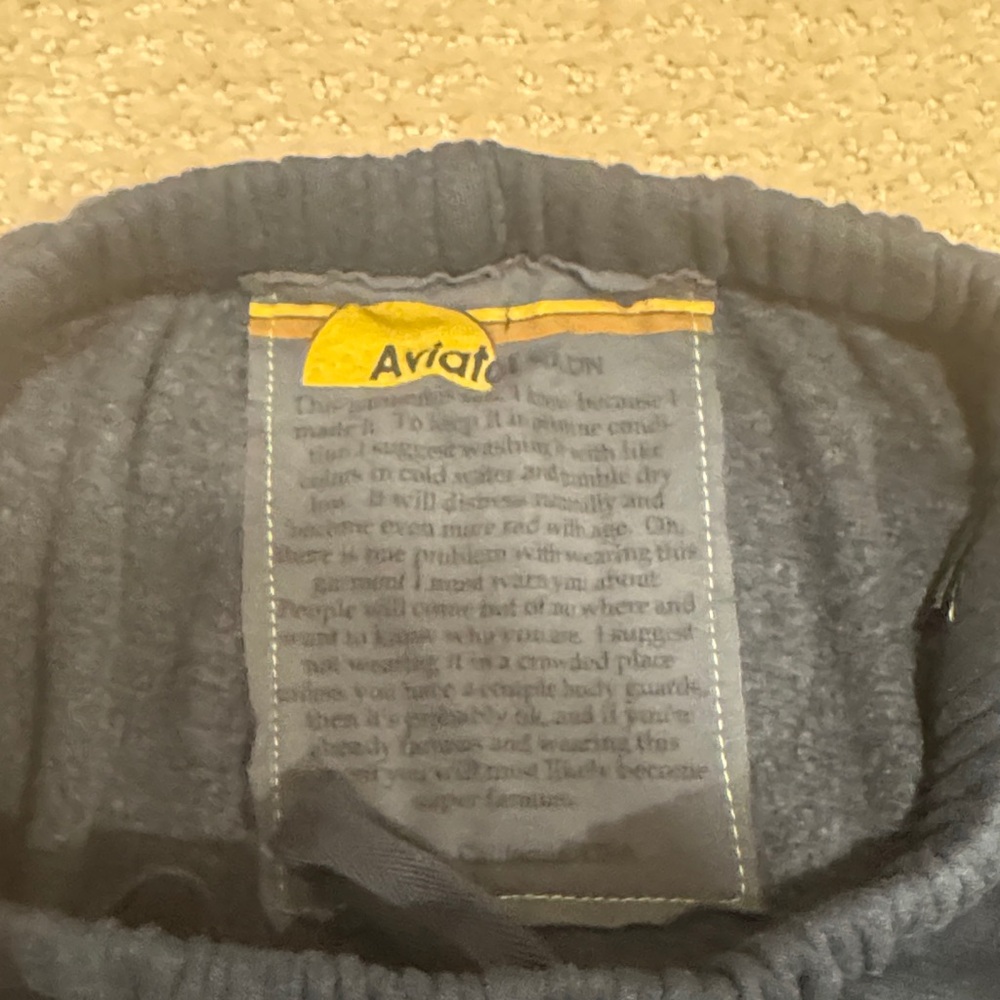 Aviator Nation Charcoal Sweatshirt and Sweatpants with White Lightning NWT - Picture 6 of 7
